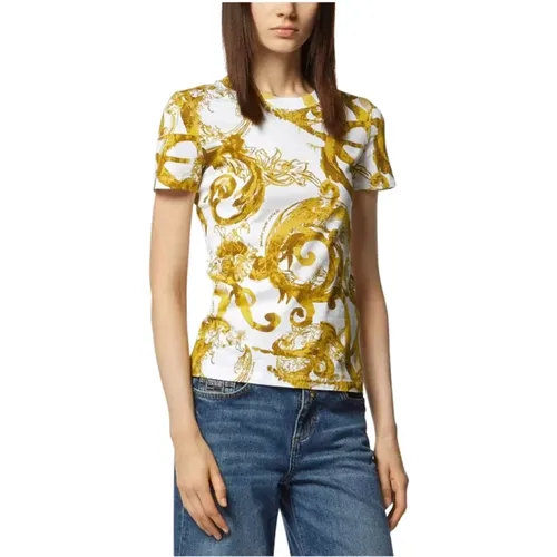 Modernes T-Shirt , Damen, Größe: M - Versace Jeans Couture - Modalova