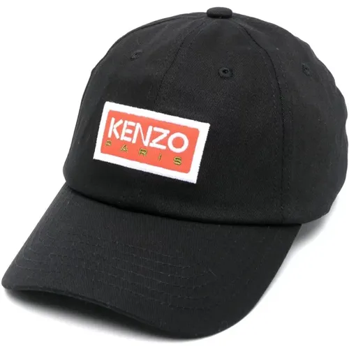 Schwarze Logo-Stickerei Kappe , Herren, Größe: ONE Size - Kenzo - Modalova