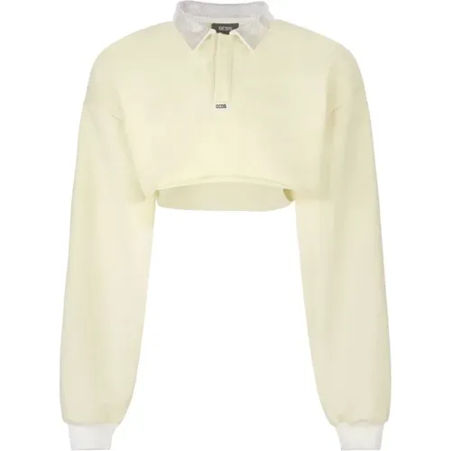 Gelber Strass-verzierter Pullover , Damen, Größe: S - Gcds - Modalova