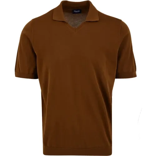Polo Shirt in Brown , male, Sizes: L, XL, M, 2XL - Drumohr - Modalova