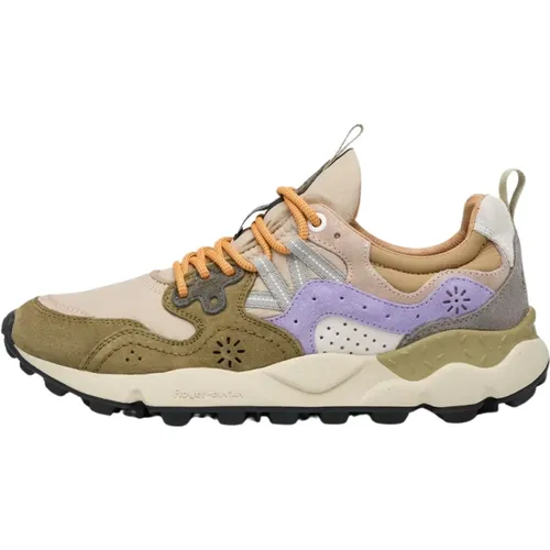 Blumige Sportliche Sneakers , Damen, Größe: 38 EU - Flower Mountain - Modalova