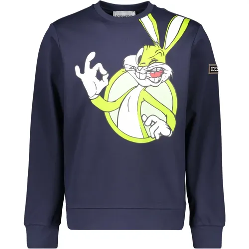 Maxi Print Baumwoll-Sweatshirt , Herren, Größe: S - Iceberg - Modalova