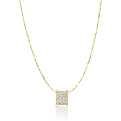Vergoldete Silberkette mit Zirkonia , Damen, Größe: ONE Size - Sif Jakobs Jewellery - Modalova