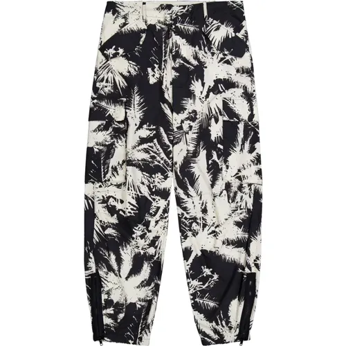 Multipocket palm printed trousers , male, Sizes: XL, L, M, S - Laneus - Modalova