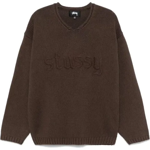 Brauner Rundhals-Strickpullover - Stüssy - Modalova