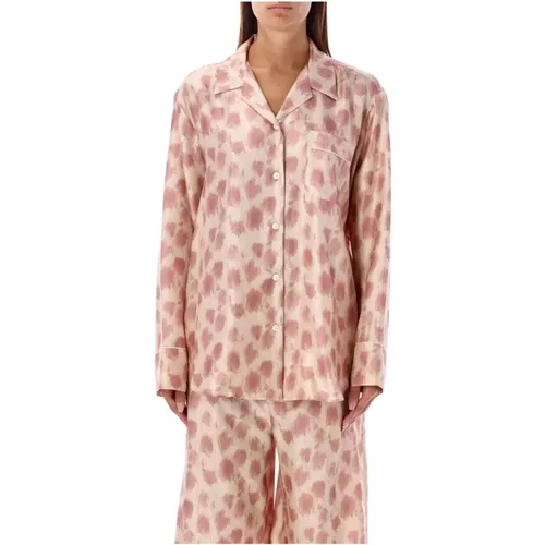 Silk Pajama Shirt with Abstract Print , female, Sizes: S, XS - Marni - Modalova