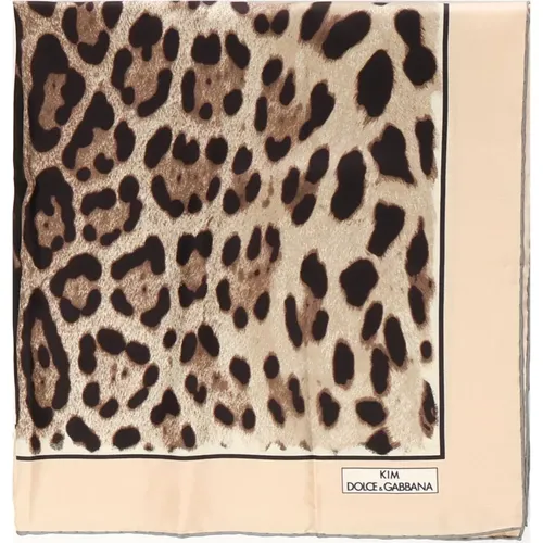 Leopard Print Twill Scarf Headband , female, Sizes: ONE SIZE - Dolce & Gabbana - Modalova