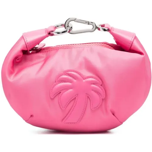 Rosa Nylon Hobo Bag with Leather Palm Tree Patch , female, Sizes: ONE SIZE - Palm Angels - Modalova