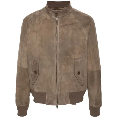 Sepia Sheepskin Suede Coat , male, Sizes: M - Salvatore Santoro - Modalova