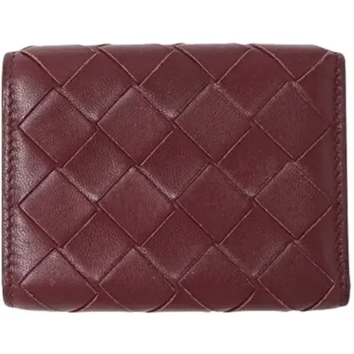 Burgundy Leather Bottega Veneta Wallet , female, Sizes: ONE SIZE - Bottega Veneta Vintage - Modalova