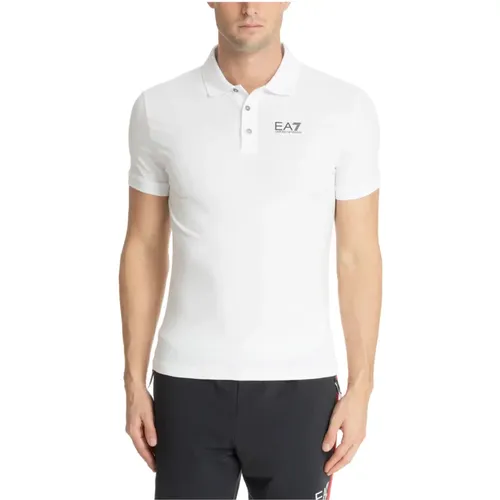 Patterned Polo Shirt with Logo , male, Sizes: M - Emporio Armani EA7 - Modalova