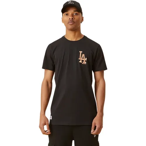 T-Shirt New Los Angeles Dodgers Mtlc Print , Herren, Größe: L - new era - Modalova