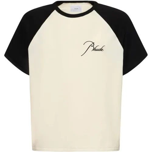 Raglan Cotton T-Shirt , female, Sizes: M - Rhude - Modalova