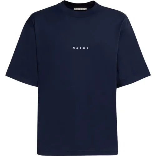 Cotton t-shirt with logo , male, Sizes: M, L - Marni - Modalova