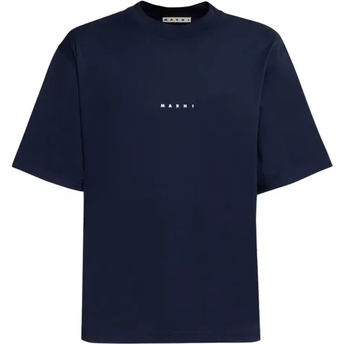 Cotton t-shirt with logo , male, Sizes: M, XL, L, S - Marni - Modalova