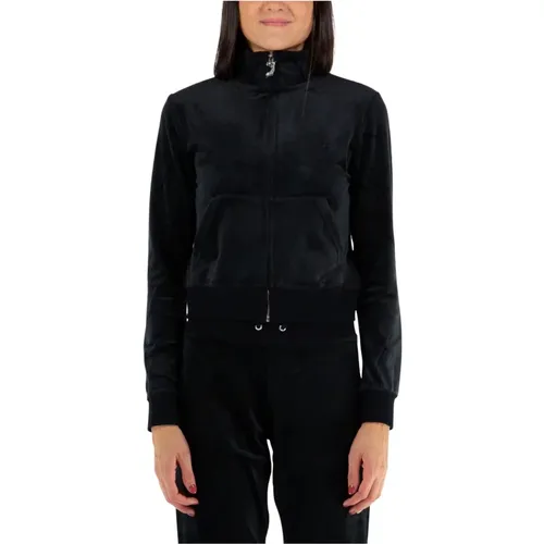 Zip-through Velvet Sweatshirt , female, Sizes: XS - Juicy Couture - Modalova
