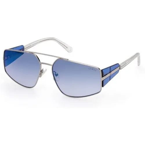 Stylish Gunmetal Frame Mirror Sunglasses , unisex, Sizes: 61 MM - Guess - Modalova