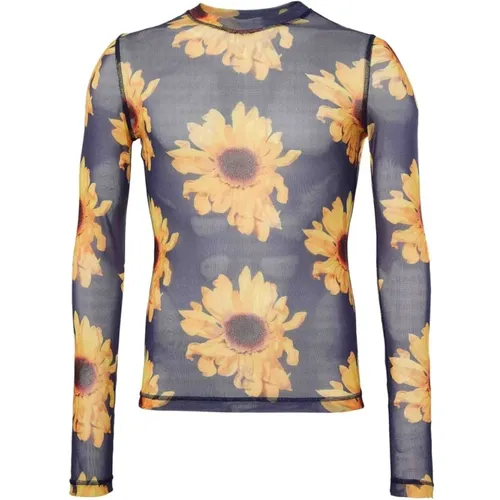 Marineblauer Blumenprint Pullover , Herren, Größe: M - JW Anderson - Modalova