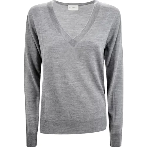Grey Wool-Silk-Cashmere Blend Sweater , female, Sizes: XS - P.a.r.o.s.h. - Modalova