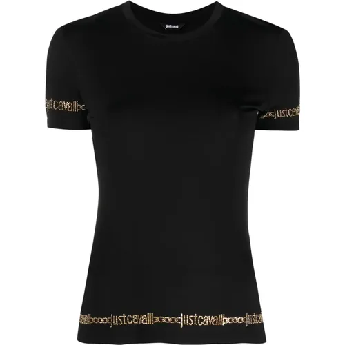 Schwarzes Logo Kurzarm T-Shirt - Just Cavalli - Modalova