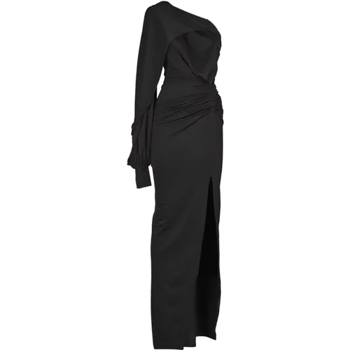 One Shoulder Dress with Slit Detail , female, Sizes: XS - Rhea Costa - Modalova