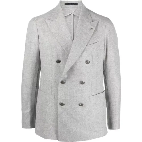 Grey Wool-Cashmere Blend Blazer , male, Sizes: S, XL, M - Tagliatore - Modalova