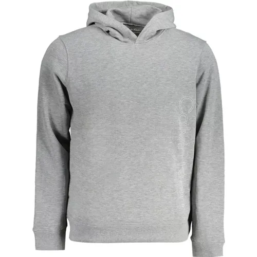 Sport Kapuzenpullover Grau Langarm Polyester , Herren, Größe: M - Calvin Klein - Modalova