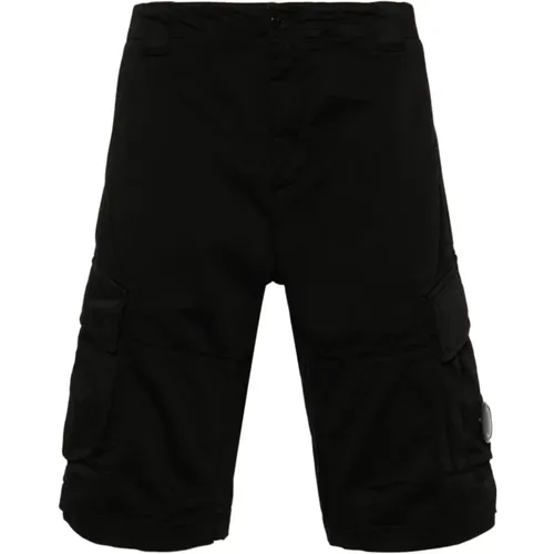 Schwarze Baumwoll-Bermuda-Shorts , Herren, Größe: M - C.P. Company - Modalova