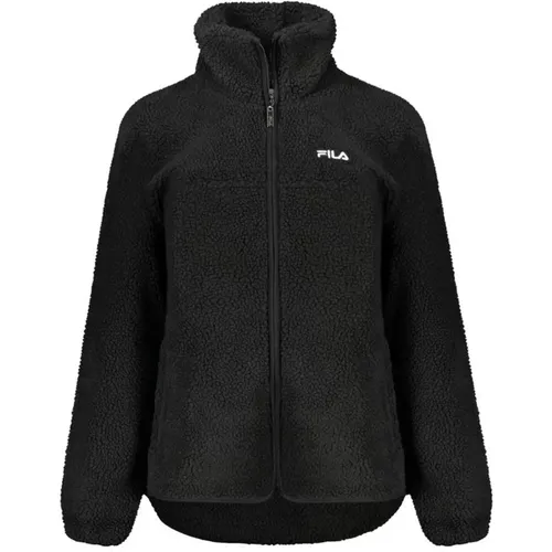 Schwarze Langarmjacke mit Besticktem Logo , Damen, Größe: XS - Fila - Modalova