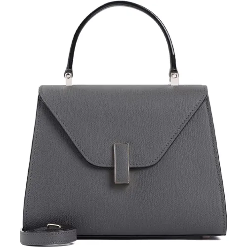 Grey Leather Top Handle Mini Bag , female, Sizes: ONE SIZE - Valextra - Modalova