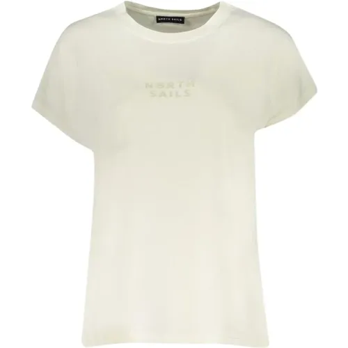 Weißes Baumwoll-T-Shirt mit Kurzen Ärmeln , Damen, Größe: S - North Sails - Modalova