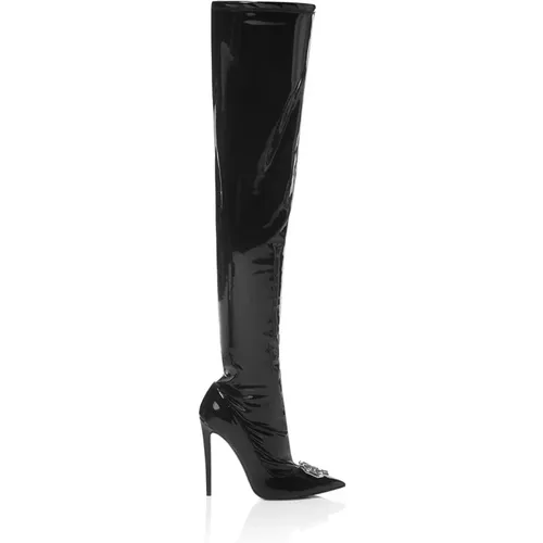 Stylish Leather Boots , female, Sizes: 3 UK, 7 UK, 4 UK - Philipp Plein - Modalova