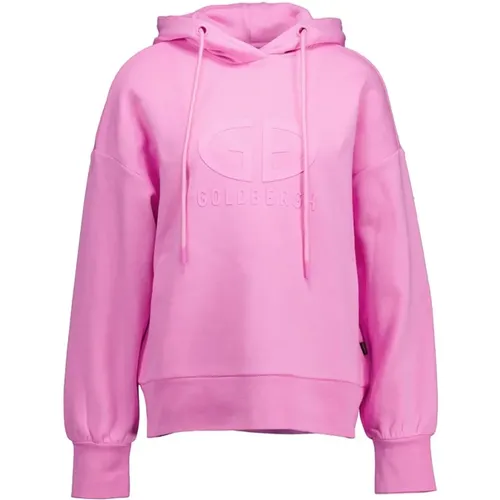 Casual Roze Hoodie with Loose Fit and Ribbed Details , female, Sizes: XL - Goldbergh - Modalova