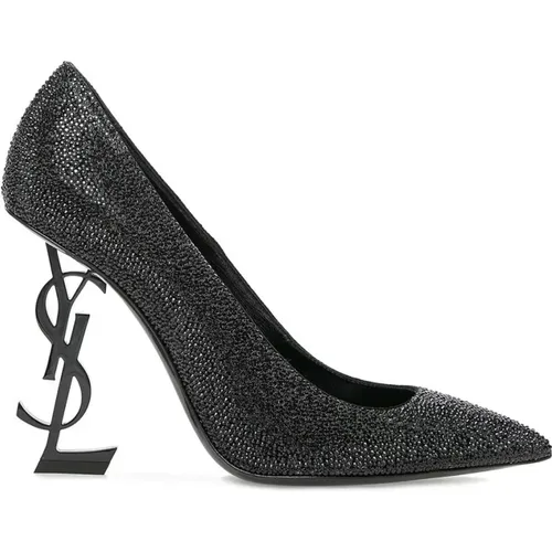 Schwarze Lederpumps mit Nieten - Saint Laurent - Modalova