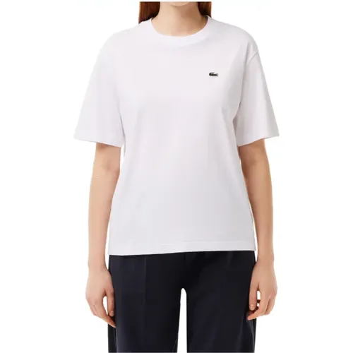 Soft Jersey T-shirt with Ribbed Collar , female, Sizes: 2XS, S, M - Lacoste - Modalova