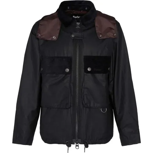 Re-Engineered Spey Wachsjacke in Schwarz , Herren, Größe: L - Barbour - Modalova