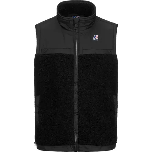 Unisex Teddy Gilet with Nylon Inserts , female, Sizes: XL, L - K-way - Modalova