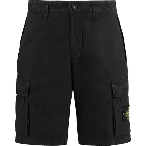 Baumwoll Bermuda Shorts mit Taschen , Herren, Größe: W31 - Stone Island - Modalova