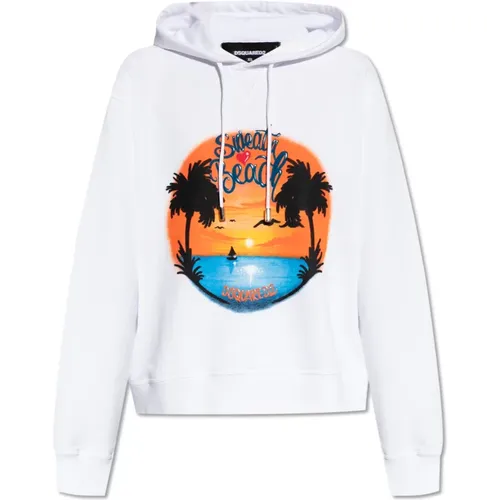 Printed hoodie , female, Sizes: S, XS - Dsquared2 - Modalova