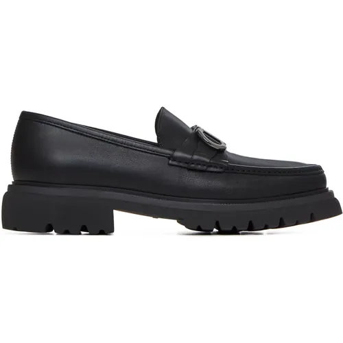 Leather Loafers with Gancini Buckle , male, Sizes: 7 UK, 10 UK, 8 UK - Salvatore Ferragamo - Modalova