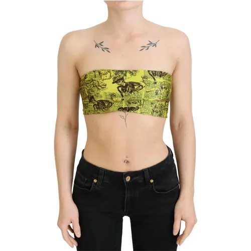 Stylischer Cropped Stretch Top Bra , Damen, Größe: S - John Galliano - Modalova