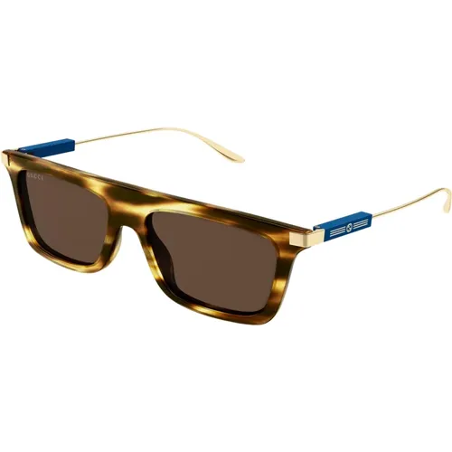 Havana/Brown Sonnenbrillen , Herren, Größe: 55 MM - Gucci - Modalova