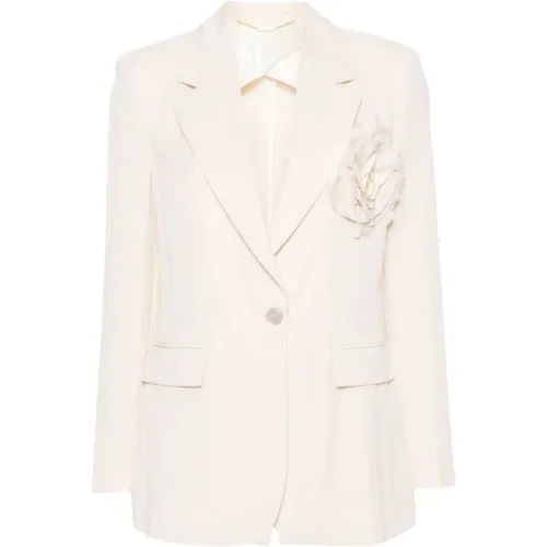 Floral Appliqué Jacket , female, Sizes: XS - Blumarine - Modalova