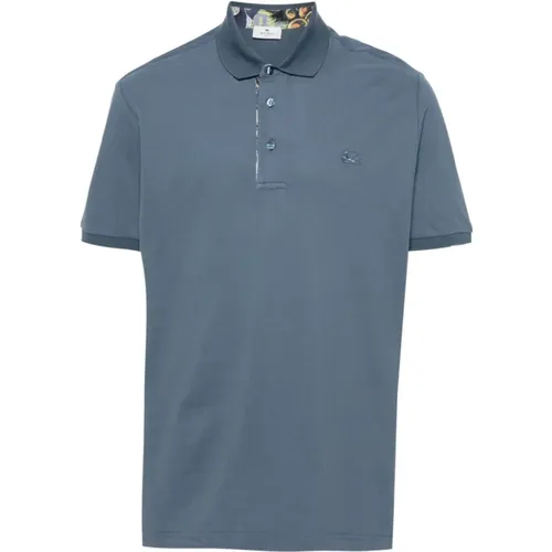 Pegaso Polo Shirt with Floral Print Detailing , male, Sizes: M - ETRO - Modalova