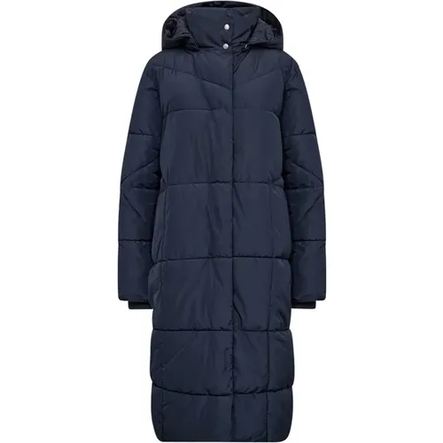 Gepolsterte Blaue Winterjacke mit Kapuze , Damen, Größe: XL - Soyaconcept - Modalova