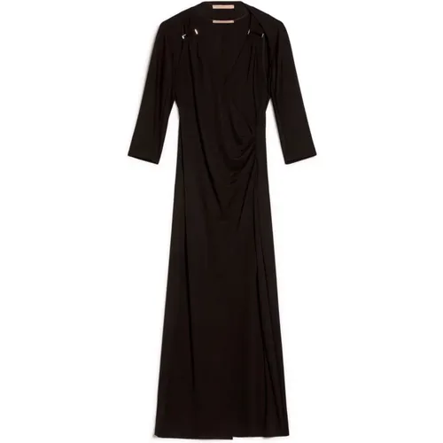 Klassisches Schwarzes Strick-Midi-Kleid , Damen, Größe: M - Pennyblack - Modalova