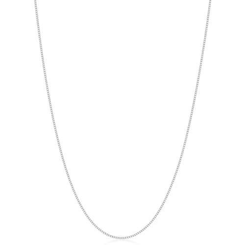 Mens Silver Cuban Link Chain in 1.2mm , male, Sizes: M, L, S - Nialaya - Modalova