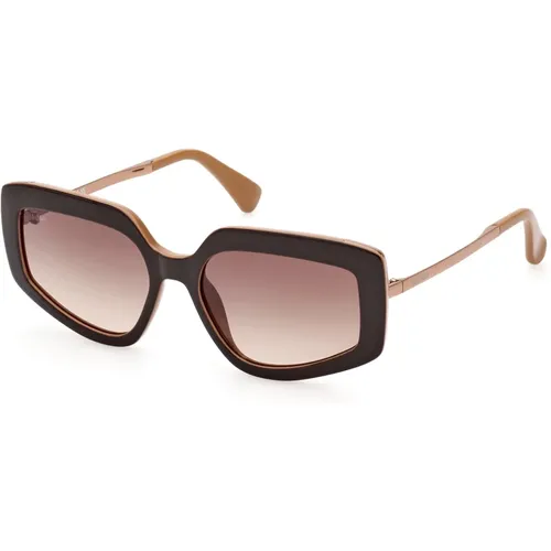 Braune Quadratische Sonnenbrille für Frauen - Max Mara - Modalova