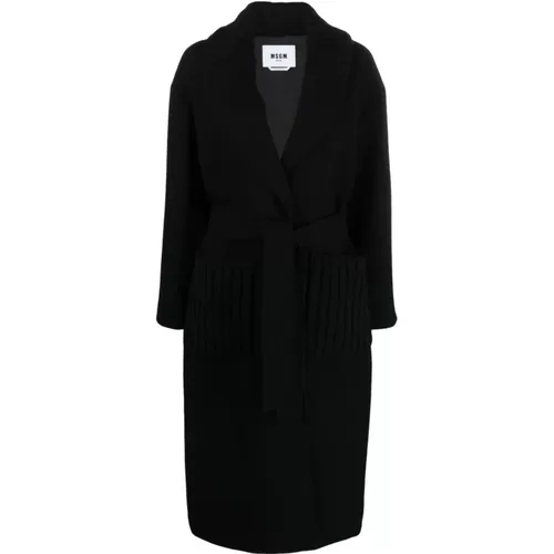 Wool Single-Breasted Coat , female, Sizes: S - Msgm - Modalova