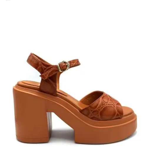 Cinnamon Leather Sandal with Adjustable Strap , female, Sizes: 7 UK, 6 UK, 4 UK, 3 UK, 5 UK - Jeannot - Modalova